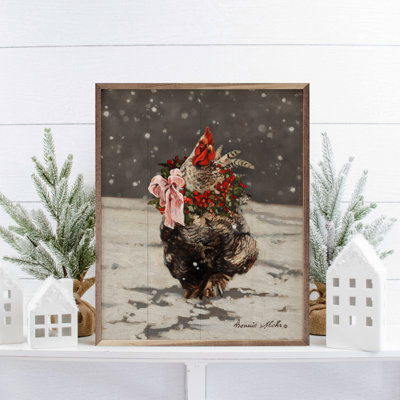 Coq de Noël avec couronne par Bonnie Mohr