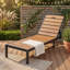 Méridiennes d'extérieur Fauteuil inclinable d'extérieur avec dossier réglable pour patio, bord de piscine ou plage, noir + naturel (par défaut)