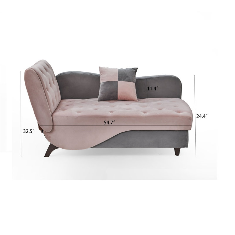 Chaise longue rembourrée en velours