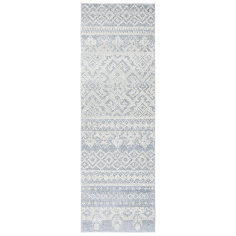 Tapis ardoise / ivoire Wynn Southwestern, Tapis de couloir 2 pi 6 po x 10 pi