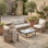 Ensemble de conversation pour patio 4 personnes avec table basse