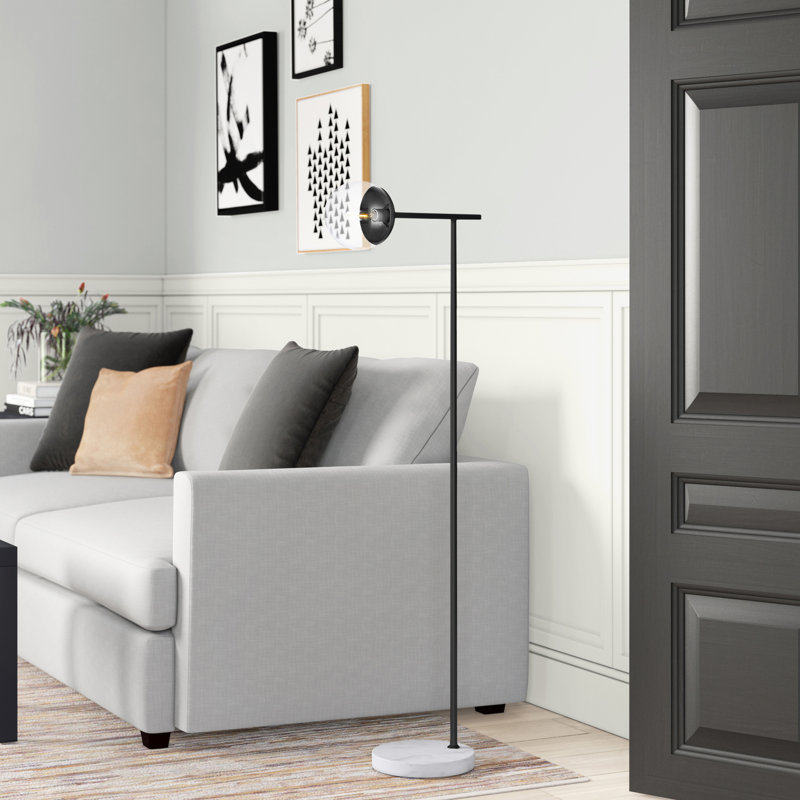 Yearby 50.5'' Task Floor Lamp, Black, Clear