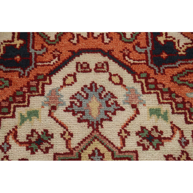 Tapis de couloir géométrique fait à la main Heriz Serapi 3 x 8