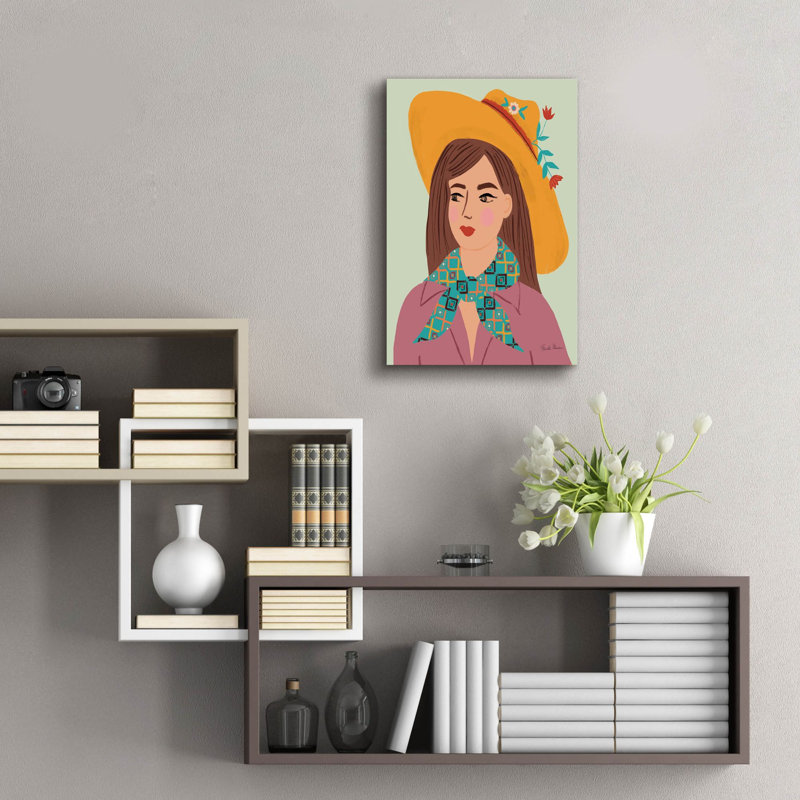 Art mural en verre épique «Cowgirl 2» par Farida Zaman, 16 po x 24 po, H 24 po x l 16 po
