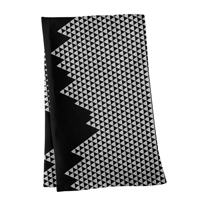 Serviette de thé à motif mountain, Noir, Polyester sergé