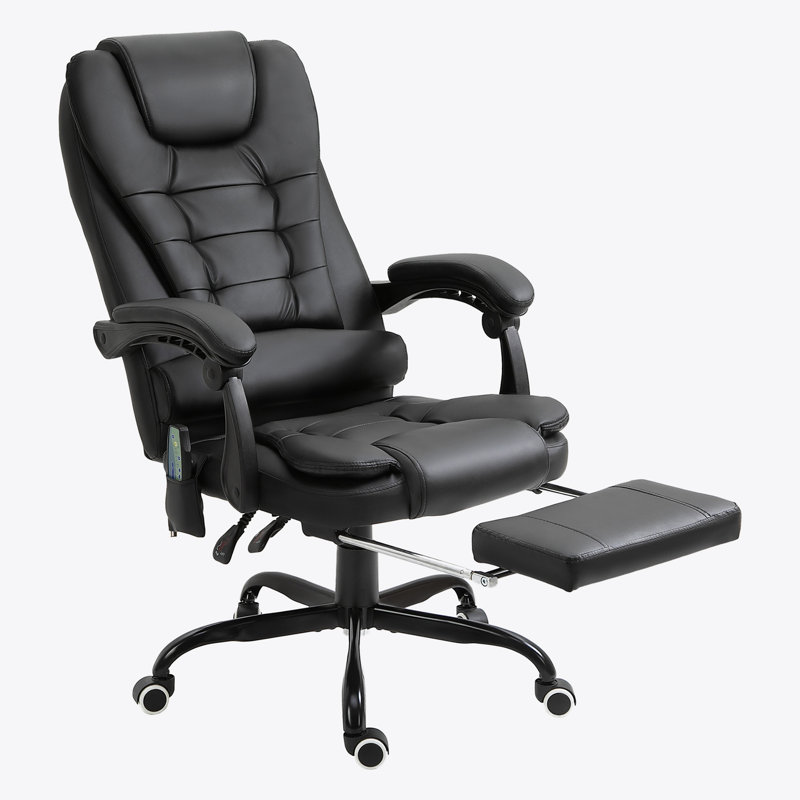 Vinsetto 7-Point Vibrating Massage Office Chair, High Back Executive Recliner with Lumbar Support, Black