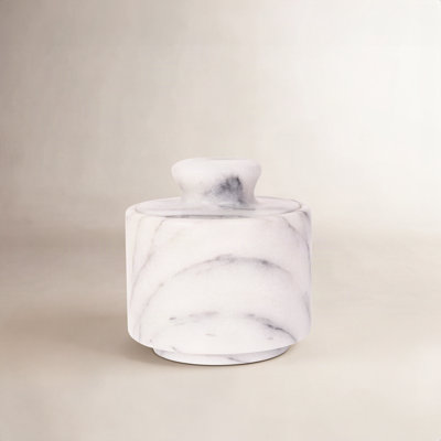 Artifacts Marble Salt Cellar with Lid