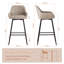 Fixed Height Faux Leather Upholstered Bar Stool Tufted Back with Footrest-35513203