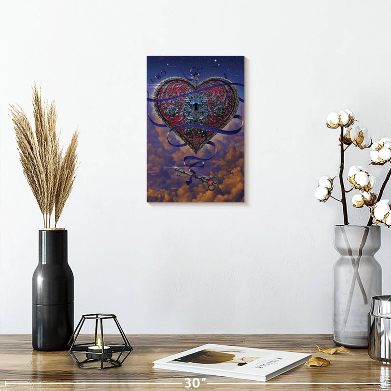 Hardie Heart And Key, 12" H x 8" W