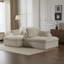 Double méridienne intérieure, canapé-lit rembourré surdimensionné pour l'intérieur, canapé-lit de luxe à assise profonde, causeuse modulaire, causeuse en velours côtelé pour le salon, sans assemblage requis, blanc-1390565005