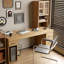 Bureau de direction en bois massif avec tiroirs Burlywood-1158660292-1158660295