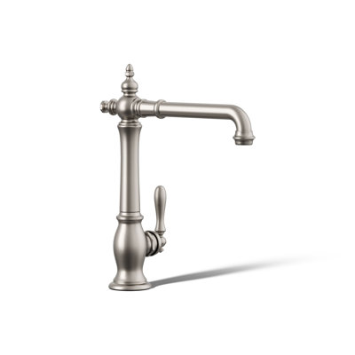 Artifacts Single-Hole Kitchen Sink Faucet with 13-1/2-in Swing Spout, Victorian Spout Design