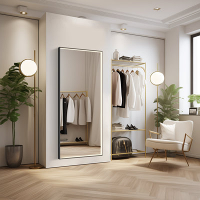 Miroir mural de 32 po de large avec cadre noir DAX Agerola