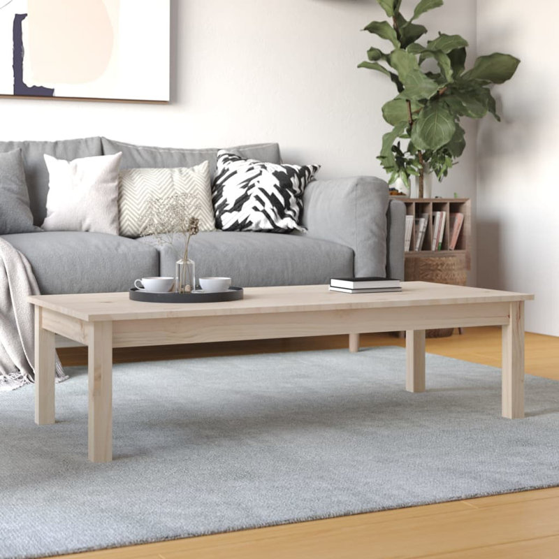 Table basse vidaXL Bois de pin massif, H 11,81 po x l 43,31 po x P 19,69 po, Brun