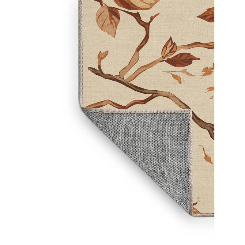 Machine Washable Rhawnhurst Halloween Modern & Contemporary Abstract Rug in Beige – Beige Binding, 8x10