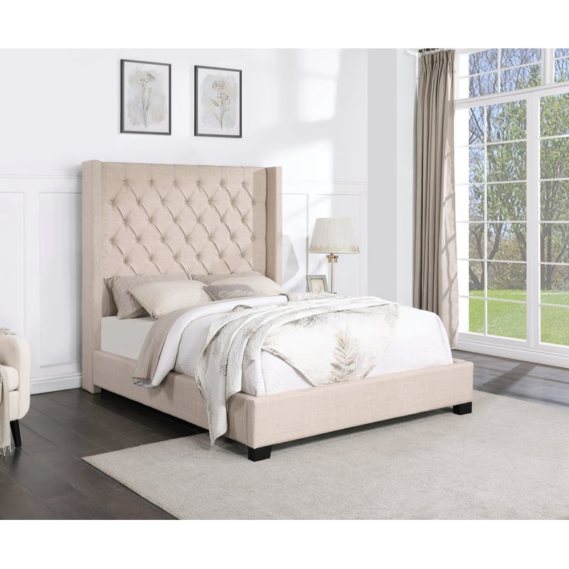 Rabihah Upholstered Bed, King, Beige