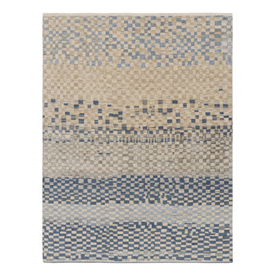 Moroccan Hand Knotted Geometric Area Rug