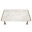 Table de canapé avec plateau en faux marbre et champagne