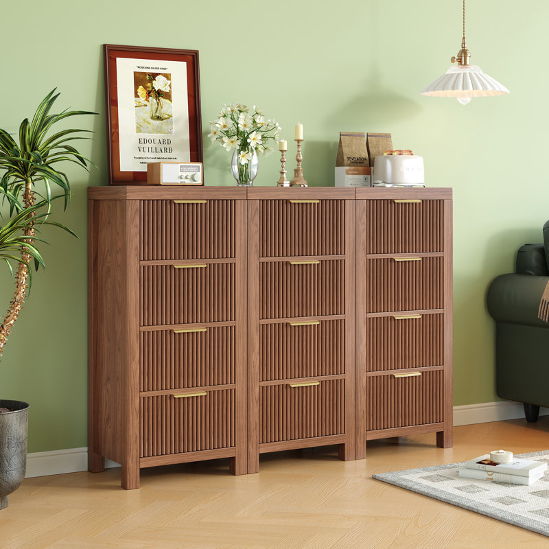 Commode 4 tiroirs (ensemble de 3), Brun