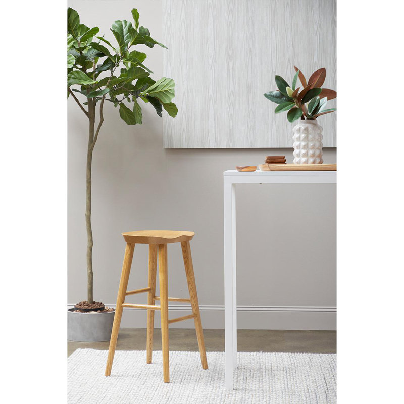 Tabouret de bar et de comptoir Anzie, Tabouret de bar (siège d'une hauteur de 29,3 po), Naturel
