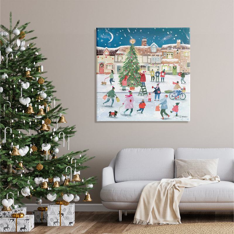 «Christmas Tree Town Scene» sur toile, H 36 po x l 36 po x P 1,5 po