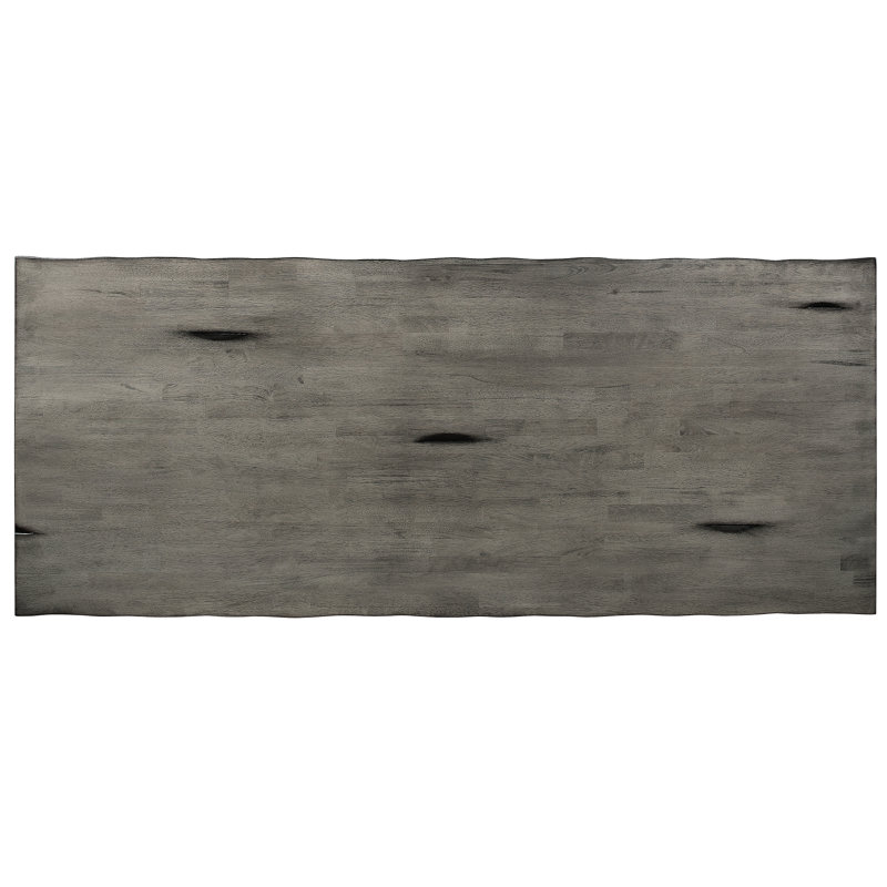 Table de salle à manger 6 comptoirs, bois massif gris, forme rectangulaire 6 options