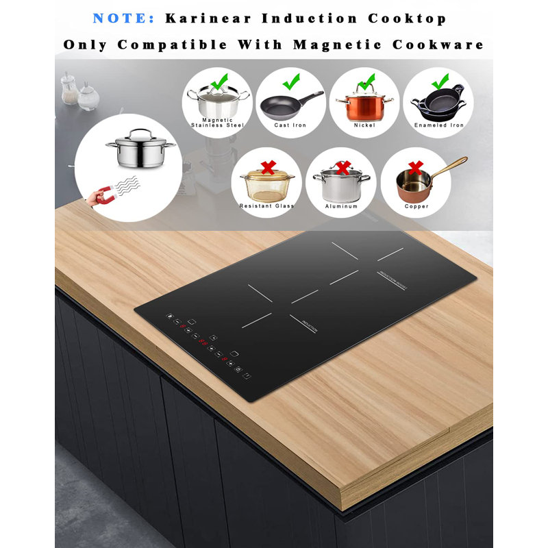 Karinear Black Electric 2 Burner Cooktop