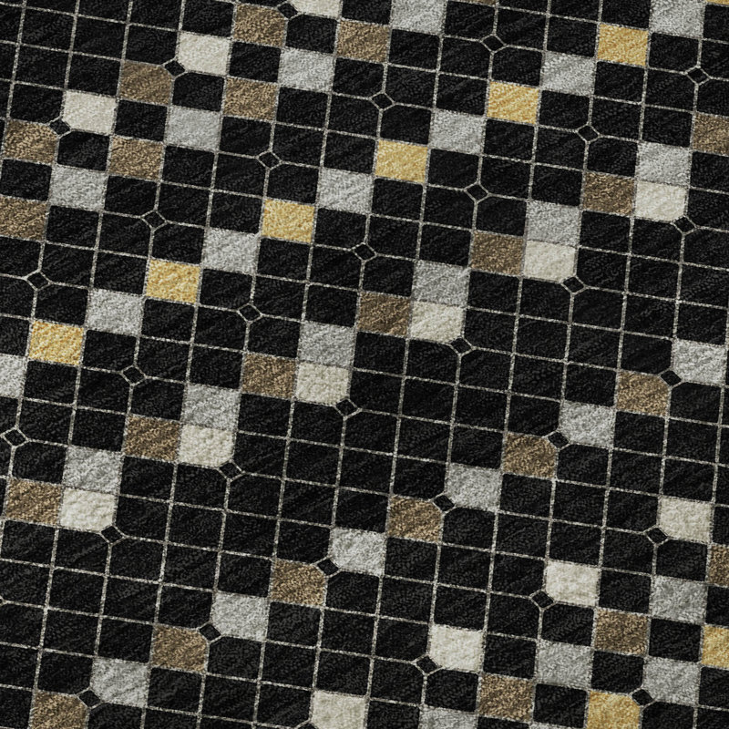 Tapis à rayures Sykora AMF1408 lavable à la machine de qualité supérieure, Rectangle 5 pi x 7 pi 6 po