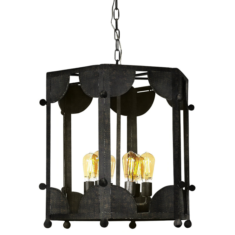 Wilmington 6 - Light Geometric Chandelier, Antique Black