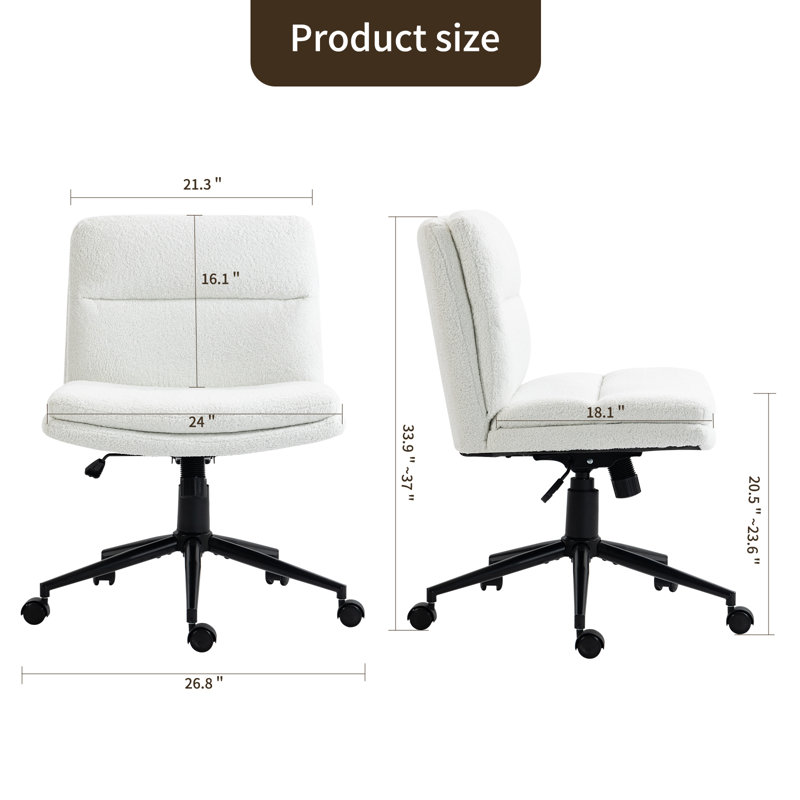 Chaise de bureau Bauke, Blanc, Oui