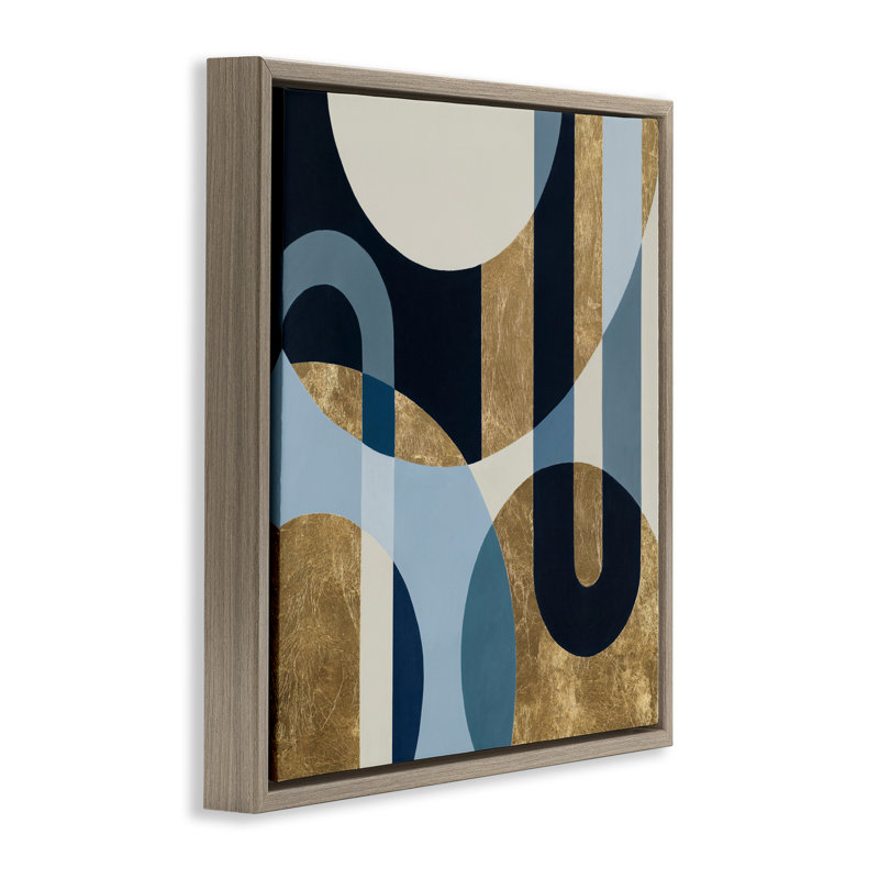 Cadre flottant Earthly Shapes & Arches, design par Max Maxx, H 25 po x l 25 po, Cadre flottant orme Montalcino