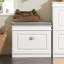 Banc de couloir étroit, petite armoire à chaussures avec tiroir rabattable et coussin de siège confortable pour les vestibules-280554182-292536775