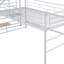 Lit mezzanine moyen avec escalier de rangement, simple, blanc-606841884