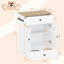 Station d'alimentation moderne pour animaux avec 2 bols surélevés, armoire de rangement pour aliments pour chiens, tiroir et crochets-107086331