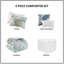 Ensemble d'édredon surdimensionné en coton 6 pièces avec coussin bleu grand