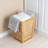 Natural Bamboo Laundry Hamper With Cushioned Lid And Removable Washable Cotton Liner, Stylish Storage Basket For Home