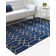 Glam Navy Blue Gold Area Rug