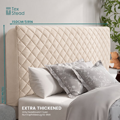 Housse de tête de lit matelassée, housse de tête de lit matelassée, housse de tête de lit extensible, 150 cm (59 po)