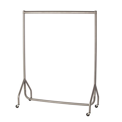 120cm Long x 150cm Tall Heavy Duty Rolling Clothes Rail Garment Storage Rack Silver