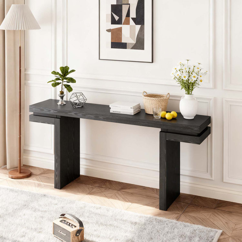 Wood Console Table, Black