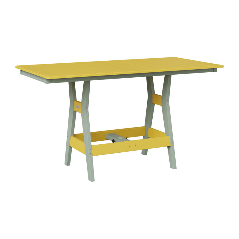 Table de salle à manger rectangulaire 66 po Berlin Gardens Harbor, Jaune soleil levant, Écume de mer, écume de mer