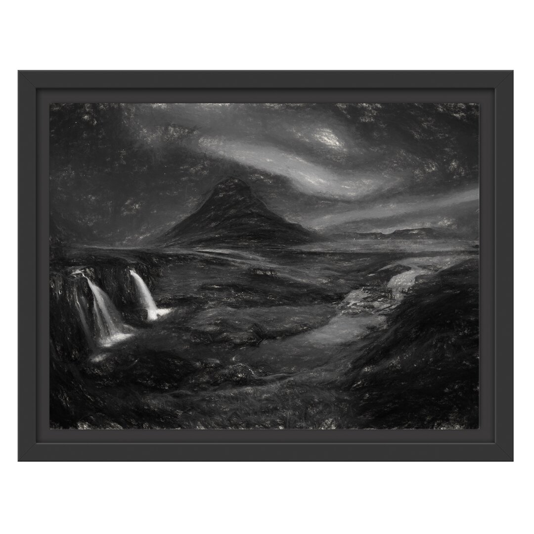 Gerahmtes Wandbild Kirkjufell Wasserfall