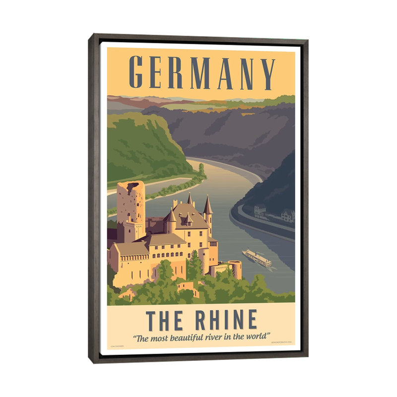 Allemagne, affiche de voyage par Jim Zahniser - impression d'art graphique, H 40 po x l 26 po x P 1,5 po, Pas de tapis