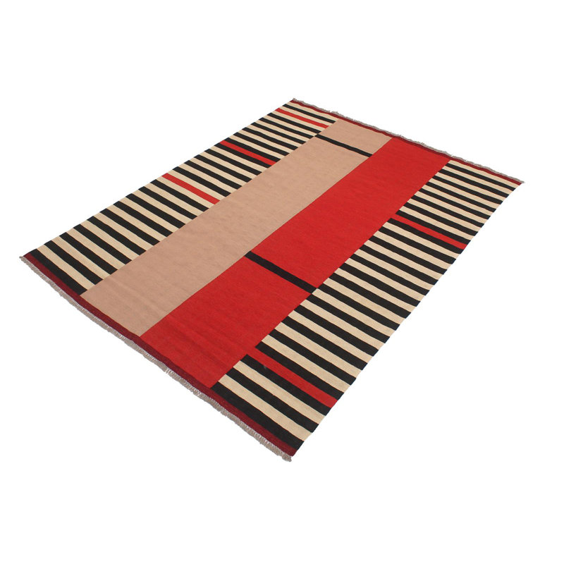 Tapis bleu / gris en laine noué à la main 8 pi 3 po x 9 pi 8 po Cedorah Southwestern