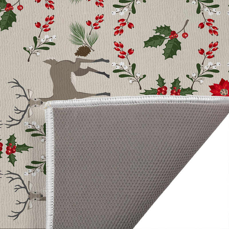Tapis de bain Botanical Deer, Simple - L 34 po x l 21 po, Ivoire ivoire