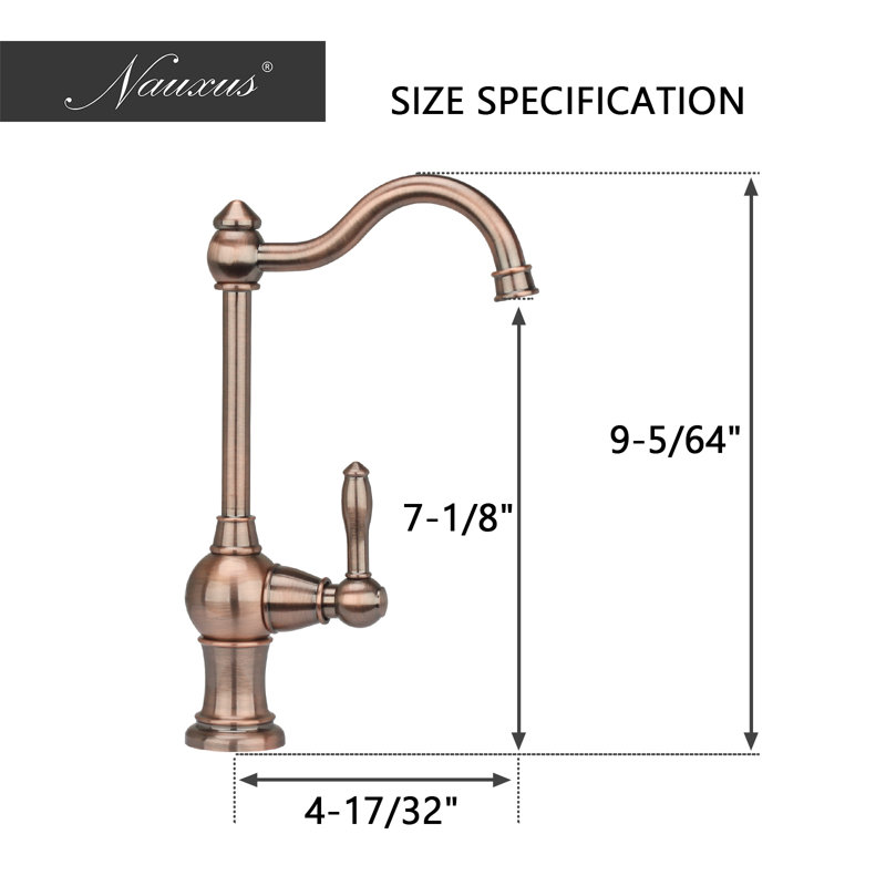 Nauxus Kitchen Drinking Water Faucet, Antique Copper
