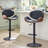 Swivel Adjustable Height Bar Stools PU Leather Counter Stools With Back For Bar, Kitchen And Dining Room-1662510090