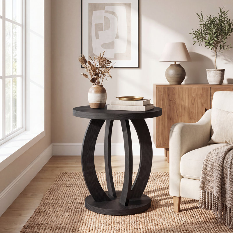 Table de bout ronde 24 po, Black