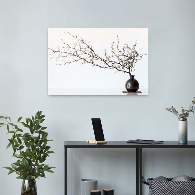 Art contemporain, art abstrait minimaliste au printemps, H 16 po x l 24 po
