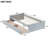 Twin Bed, 2 Drawers, Grey Solid Rubber Wood, Quiet Drawer Operation, Space - Saving Bed Design Wood Grey, Contemporary Style, Smooth Gliding Drawers-1117052700